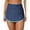Navy blue, variant on Attraco Women Swim Skirt Shirred Contrast Trim Swimming Skort V Slit Sporty Swim Bottom with Built-in Short