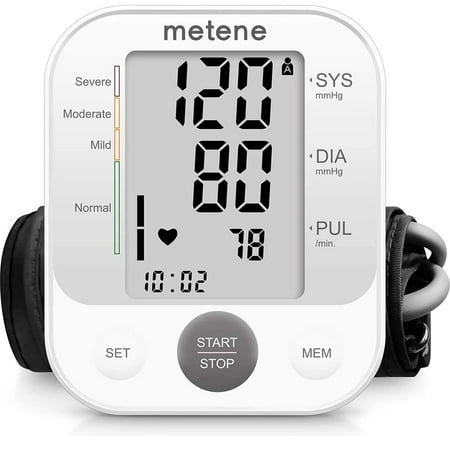 Metene Upper Arm Blood Pressure Monitor with Speaker, 2 Users, 240 Recordings, Large Cuff, Large Display Screen