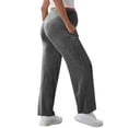 thumbnail image 4 of Women's Maternity Joggers Over Bump Stretchy Sweatpants Workout Sports Lounge Pregnancy Pants with Pockets Dark Gray M, 4 of 6