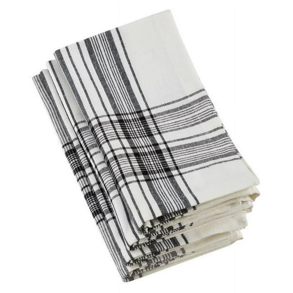 Saro Lifestyle Plaid Pattern Cotton Table Napkin (Set of 4)