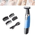 thumbnail image 1 of Wet And Dry Electric Shaver Electric Shaver For Men Rechargeable Wet & Dry Shaver Full Body Washed Wet And Dry Shaver Electric Shaver Cleaner With 4 Interchangeable Cutter Head,Blue Electric Sha, 1 of 4