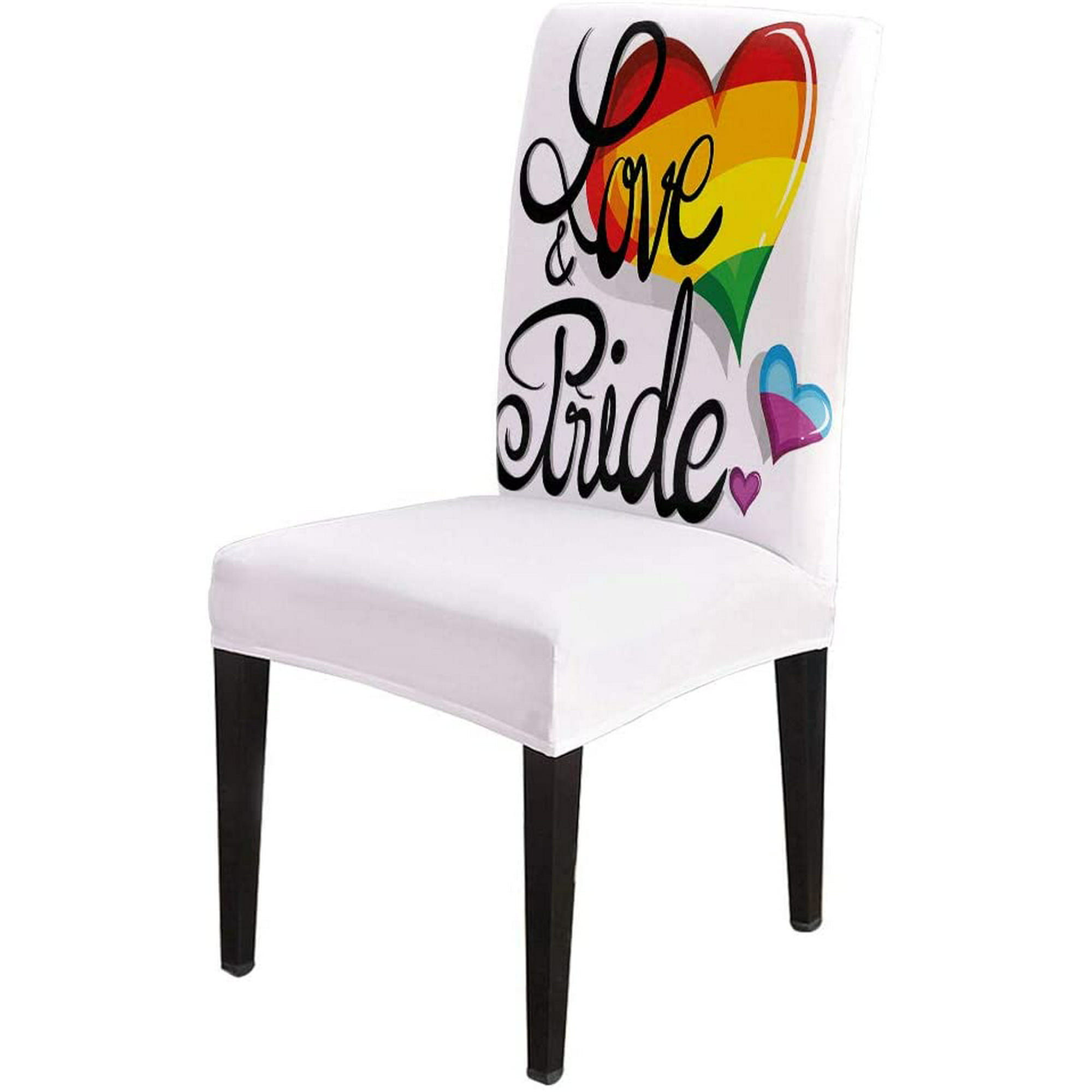 Valentines Dining Chair Covers Heart Shape Seat Protector Slipcovers 6pcs Rainbow Stretch For Banquet Wedding Party Canada - How To Shape A Chair Seat