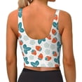 thumbnail image 4 of Goofa Floral Strawberr Printed Sports Bras for Women, High Impact Running Bra Workout Crop Tank Tops Longline Sports Bra Push up-, 4 of 9