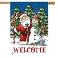thumbnail image 2 of Briarwood Lane Santa And Snowman Christmas House Flag, 2 of 4
