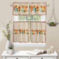 thumbnail image 6 of 3 Piece Curtains Tiers and Valances Set, Thanksgiving Sunflower Pumpkin Fall Vintage Farm Decoration Rod Pocket Short Window Treatment Tiers Curtains Panel and Valance for Cafe Bathroom Kitchen, 6 of 6