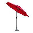 thumbnail image 1 of 9 ft. Aluminum Umbrella with Crank & Solar Guide Tubes - Black Pole & Red Fabric, 1 of 1