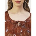 thumbnail image 5 of Moomaya Printed Balloon Sleeves Womens Top, Tie-Up Casual Summer Tunic Top, 5 of 8