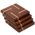 thumbnail image 2 of A & E Millwork AEM-5020 Mahogany & Maple Wood Coasters End Grain with Base - Set of 4, 2 of 6