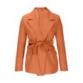 thumbnail image 5 of Lovskoo Wrap Blazer Dress for Women Long Sleeve Lapel Collar Tie Front Elegant Wrap Dress for Casual Office Business Orange, 5 of 7