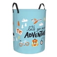 thumbnail image 2 of Daiia Let's Go on an Adventure Round Laundry Basket with Handles Thickened Waterproof Circular hamper,Dirty Clothes Storage Basket for Bedroom,Bathroom,College Dorm-Small, 2 of 8