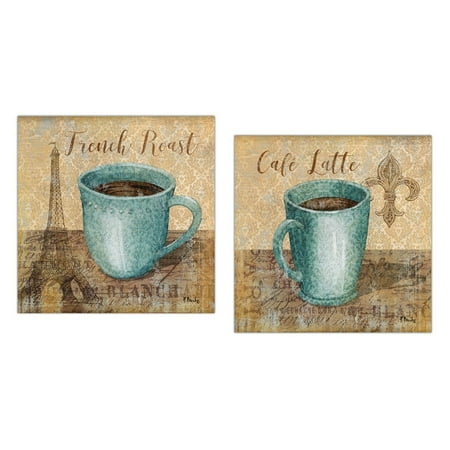 Popular Classic Coffee Paris French Roast and Fleur De Lis Cafe Latte; Kitchen Decor; Two 12x12in Poster Prints. (Best Cafes In Paris)