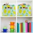 thumbnail image 7 of GZHJMY Lemon Stripe Large Square Storage Basket Bin with Handles 1PCS, Foldable Multi Functional Closet Storage Box Shelf Basket for Storing Toys, Books and Clothes Collapsible Organizer, 7 of 7