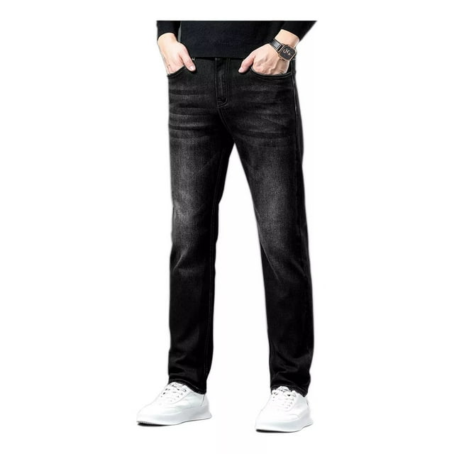 Hombre Azul Casual Vaquero Stretch Jeans Jik1