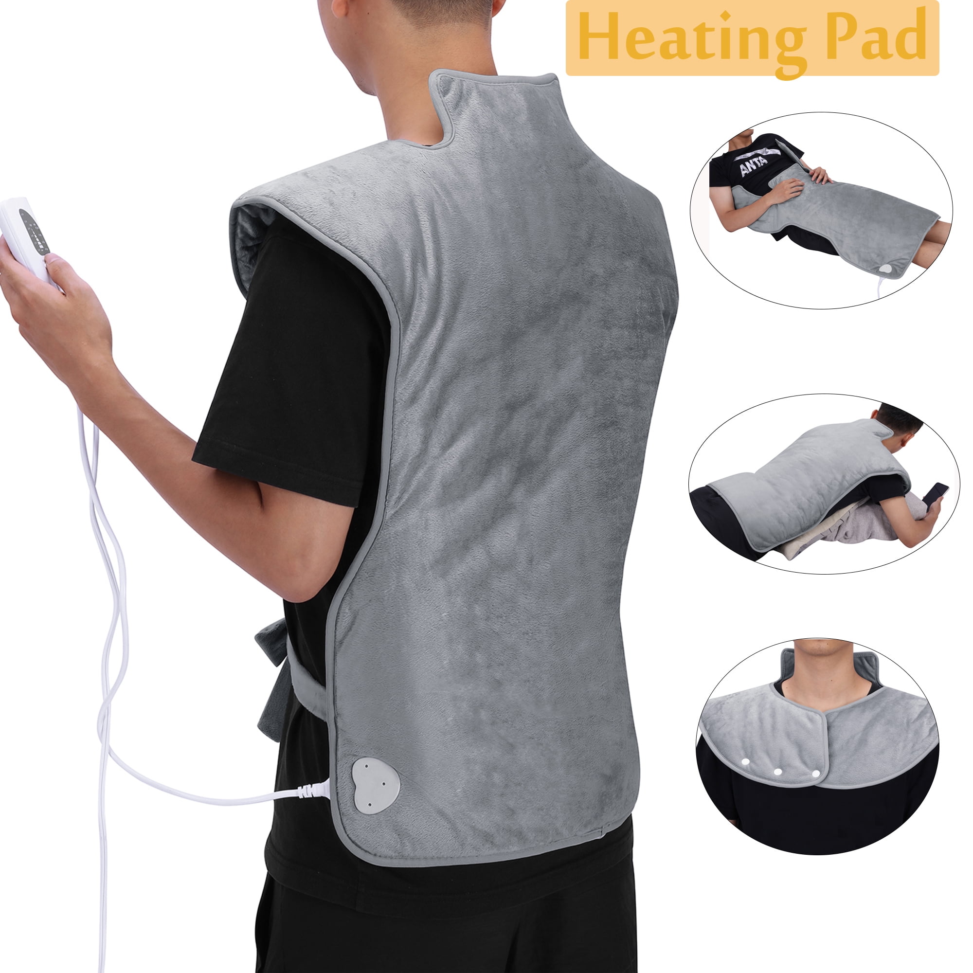 SHCKE Heating Pad for Back Pain Relief, Electric Massager Heating Pad