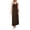 *Brown, variant on ClodeEU Women's V Neck Spaghetti Strap Elegant Maxi Dress ,Casual Party Vacation Evening Gown Black,Women's Plus L