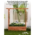thumbnail image 4 of Kojooin Elevated Wooden Garden Bed with Arch Trellis & Hanging Roof – Outdoor Planter Box for Climbing Vines, Hanging Flowers, Above-Ground Design with Side Trellis & 4 Drainage Holes, 79"x17"x45", 4 of 7