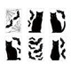 thumbnail image 1 of Pegatinas para ventanas de Halloween: 4 siluetas grandes de gatos negros, telarañas y murciélagos. 6 hojas para decoración de interiores. Fáciles de despegar y pegar. Retirada sin dejar residuos. Idea, 1 of 5