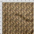 thumbnail image 3 of oneOone Cotton Poplin Twill Dark Beige Fabric Insect|Leaves & Lotus Floral Fabric For Sewing Printed Craft Fabric By The Yard 56 Inch Wide, 3 of 4