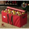 thumbnail image 2 of Large Christmas Ornament Storage Box with Dual Zipper Closure - Box Contributes Slots for 128 Holiday Ornaments 3-Inch, Xmas Decorations Accessories, Made of Nonwoven Tear-Proof Material, 2 of 8
