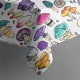 thumbnail image 4 of Colorful Mushroom Cartoon White Pattern Rectangle Tablecloth 60"x102",Waterproof Polyester Rectangle Table Cloth, Wipeable Spillproof Polyester Tablecloth for Dining, Camping, Indoor and Outdoor, 4 of 6