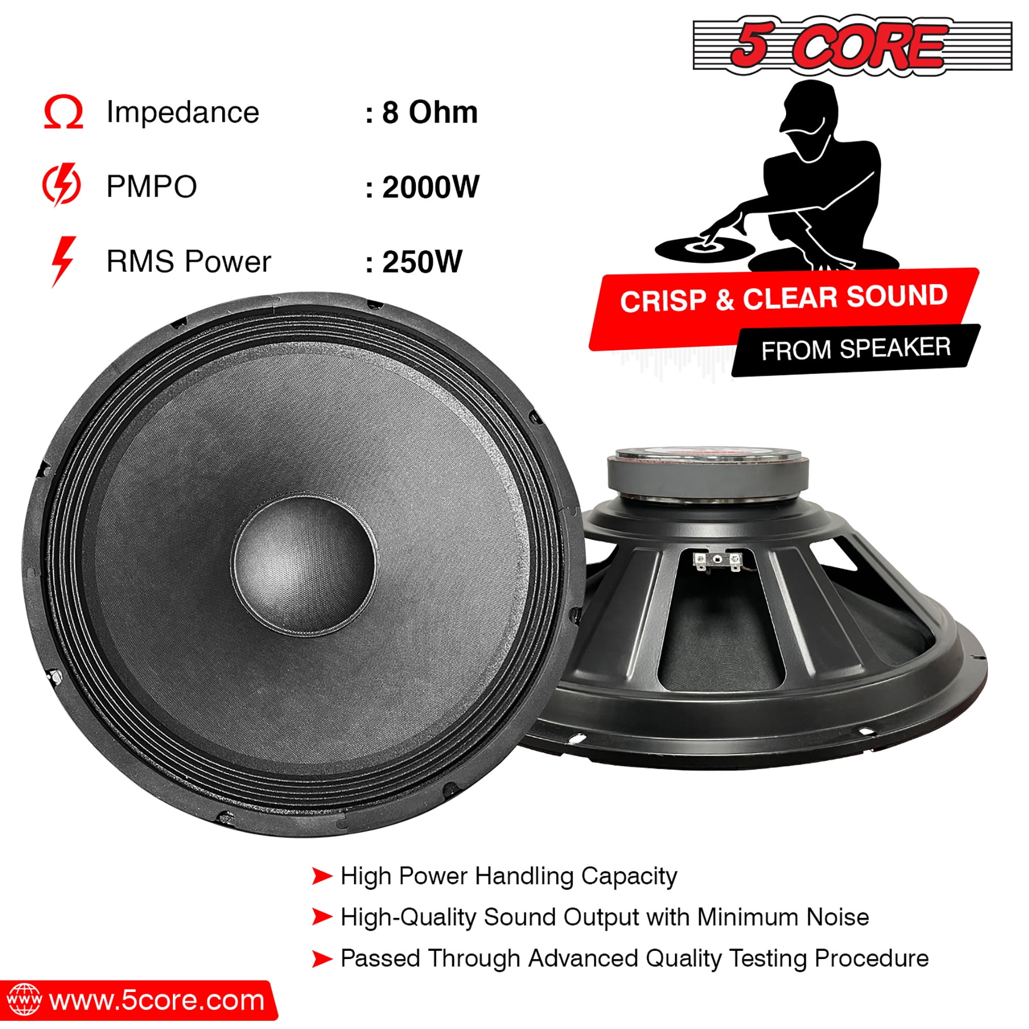 15 inch replacement pa cheap speakers