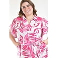 thumbnail image 4 of Vestido largo estampado hojas Roman Fashion /Tallas Extras, 4338 (Fiusha hojas) fucsia 42, 4 of 6