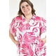 thumbnail image 4 of Vestido largo estampado hojas Roman Fashion /Tallas Extras, 4338 (Fiusha hojas) fucsia 42, 4 of 6