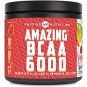 Amazing Nutrition Amazing BCAA 6000 - Branch Chain Amino Acid - Fruit Punch Flavor | Rich in Amino Acid | 30 Servings Per Bottle | 1 Scoop(7.7g) Per Serving | Made in USA