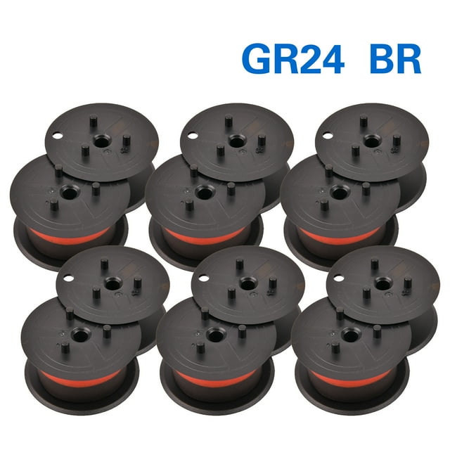 G&G GR24 Replacement for GR24 Universal Twin Spool Calculator Ribbon use with Nukote BR80c, Porelon 11216, Sharp El 1197 P III, Dataproducts R3027 (Black/red 6-Pack)