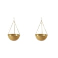 thumbnail image 3 of Yuarrent Materiales para espacios pequeños Jardines interiores y exteriores Macetas colgantes de metal de belleza Elegante oro L oro L 2piezas, 3 of 6