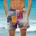 thumbnail image 2 of Umfun Men's Patchwork Plaid Board Shorts Quick Dry Elasticband Casual Swim Trunks with Pockets For Beach Surfing Summer Vacation and Resort Casual Wear, 2 of 6