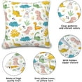 thumbnail image 4 of Cute Dinosaurs Pillow Covers 18X18 inch Set of 2 Funny Dinosaur Throw Pillow Covers Abstract Art Outdoors Decorative Cushion Case for Bed Couch Sofa Home, 4 of 6