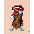thumbnail image 2 of Fab Funky 12x14 White Modern Wood Framed Museum Art Print Titled - Sock Monkey and Cello, 2 of 4