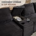 thumbnail image 4 of Muumblus 140" Oversized Modular Sectional Sofa with Storage Console & 2 Ottomans, U-Shaped Boneless Cloud Couch for Living Room, Black Corduroy, 4 of 7