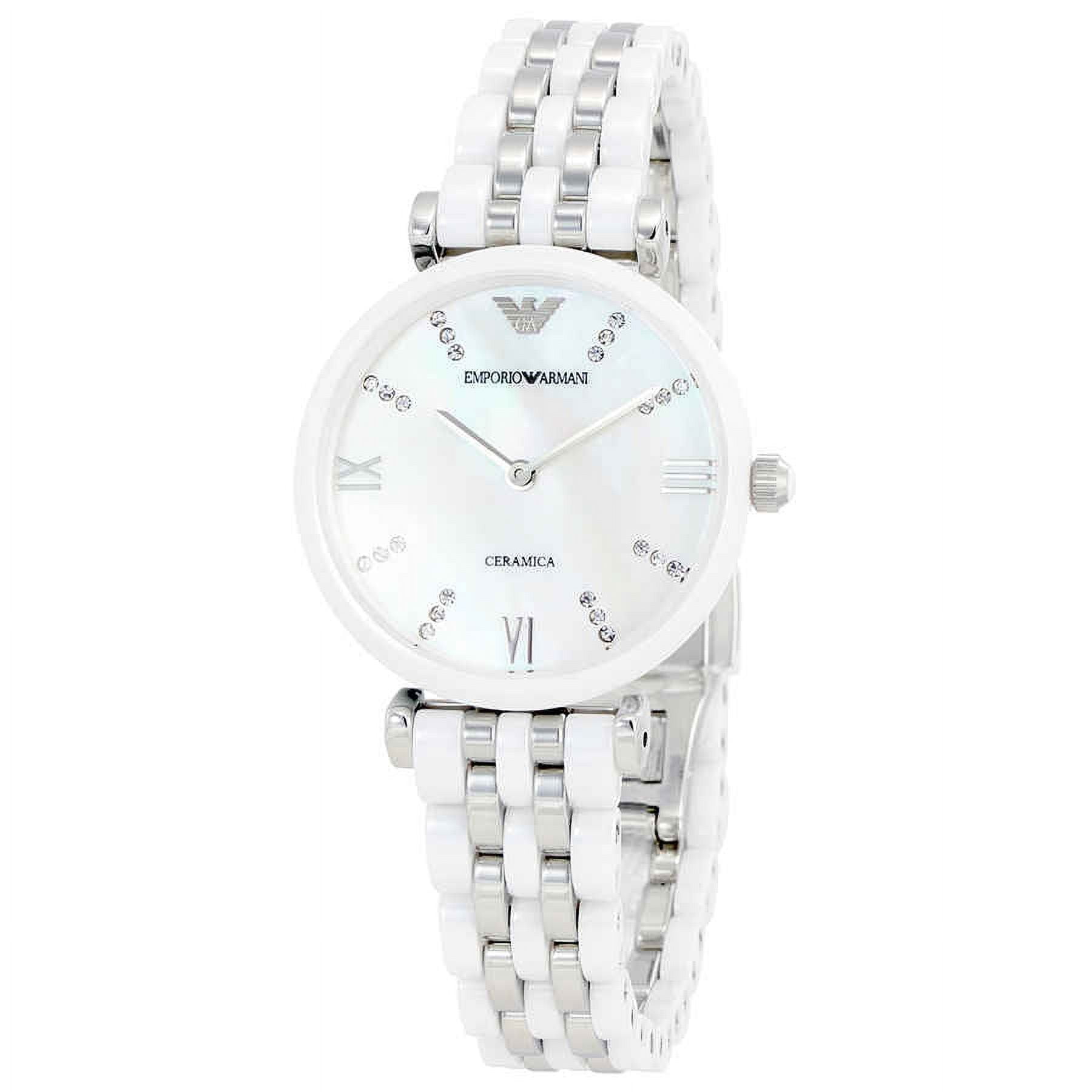 Armani Ceramica Mother of Pearl Dial Ladies Watch AR1488 - Walmart.com