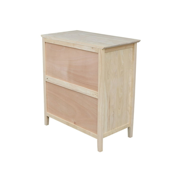 International Concepts Unfinished Solid Wood 3 Drawer Dresser Chest