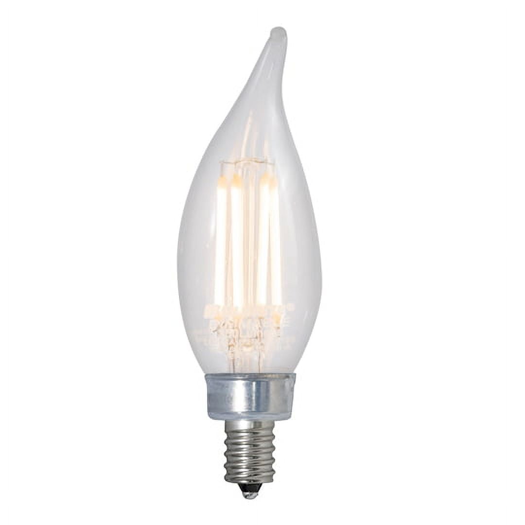 Bulbrite Pack of (4) 4.5 Watt Dimmable Clear Filament CA10 Candelabra (E12) LED Bulb - 350 Lumens, 2700K, and 90 CRI