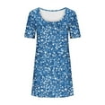 thumbnail image 7 of QQAMB Summer Dresses for Women Casual Sundress with Pocket Summer Beach Short Sleeve Knee Length Dresses Blue M, 7 of 7