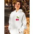 thumbnail image 2 of Red Cherries Hoodie Women -SPIdeals Designs, Female Large, 2 of 4