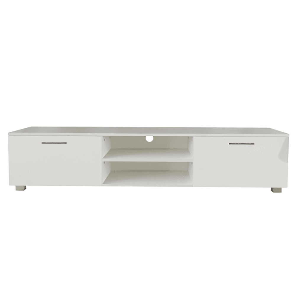 Kepooman TV Cabinet, Media Console with Two Doors, Large Storage Space, Easy to Install, White Kepooman TV Cabinet, Media Console with Two Doors, Large Storage Space, Easy to Install, White