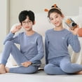 thumbnail image 3 of FYDUU Kids Thermal Underwear Boys Girls Winter Thermal Top Soft Pajama Tops Cozy Long Sleeve Thermal Shirts Solid Color Kids Warm Pullover Fall Warm Clothes, 3 of 4