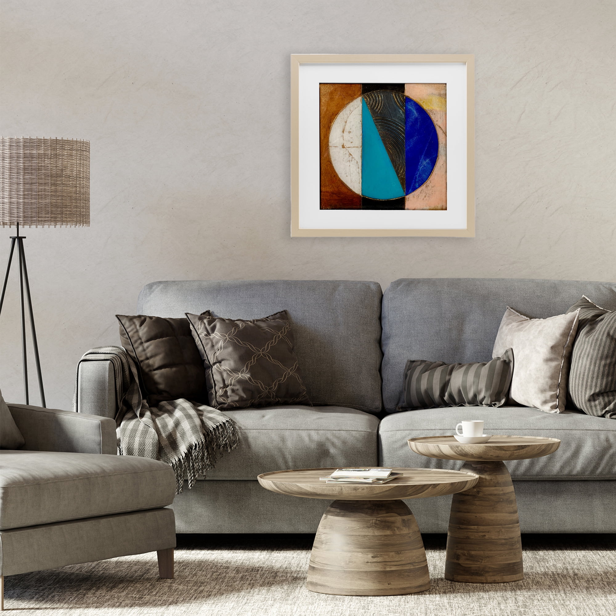 Stupell Industries Structured Circle Abstraction Birch Framed Print Under Glass, design by Matthew Finger