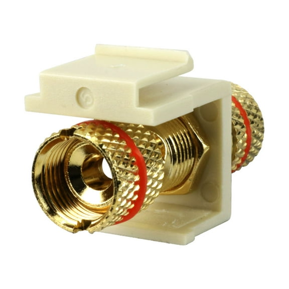 Construct Pro™ Cable Connector: Speaker Binding Post Insert (Light Almond with Red Band) by Skywalker