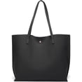thumbnail image 4 of Bolso de hombro tipo tote de piel sintética suave para mujer, bolso de mano con borlas de gran capacidad, 4 of 7