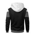 thumbnail image 5 of Men's Hoodies Sweatshirt with Kangaroo Pocket Novelty Color Block Pullover Long Sleeve Drawstring Hooded Tops, 5 of 5