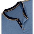 thumbnail image 4 of Dwelliawo Button Shirts for Men Short Sleeve Henley Shirts Lightweight Loose Clothing Summer Casual Tee Shirts Button Collared Shirt with Pocket Light Blue L, 4 of 7