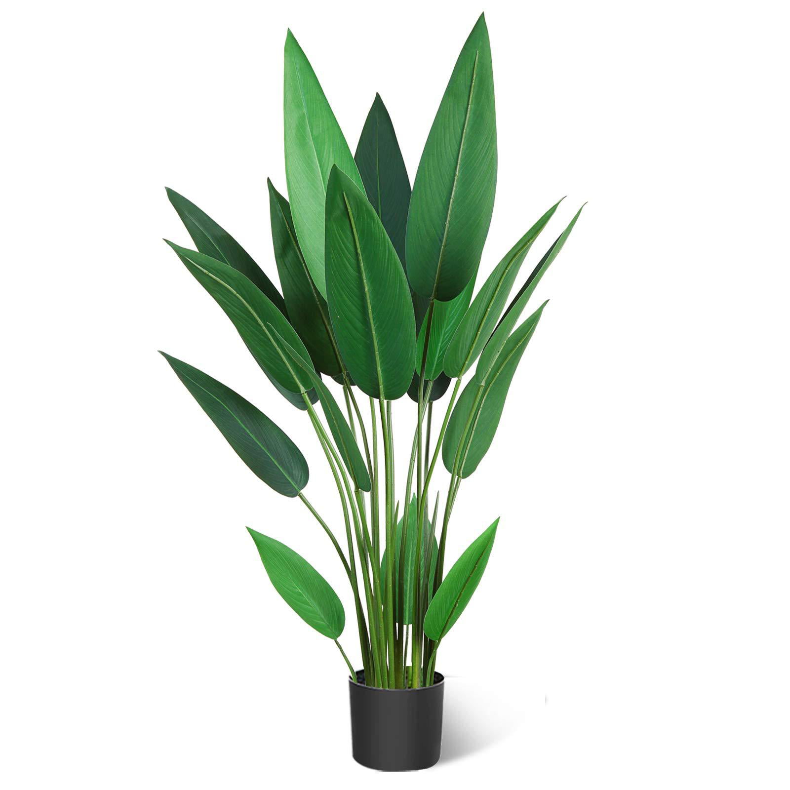 43 inch kutuuhome Artificial Canna Lily Tree Fake Tropical Palm Tree Perfect Large Faux Silk Plants in Pot for Indoor Outdoor House Home Office Garden Modern Decoration Housewarming Gift