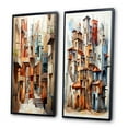thumbnail image 3 of Designart "Multidimensional Cubist Art I" Cubism Framed Wall Art Set Of 2 - Multi-Color Abstract Framed Canvas Set For Living Room Decor, 3 of 7