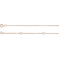 14k Rose Gold 6 1/2-7 1/2 Inch Polished Sparkle-Cut Cable Bracelet With Spring-Ring Link Bracelet for Women