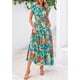 thumbnail image 4 of Vestido midi PRETTYGARDEN 2025 con estampado floral con cuello en V y volantes para mujer, 4 of 6